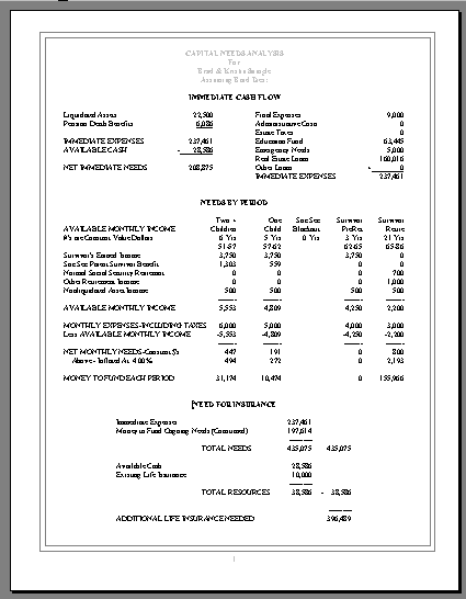 Capital Needs Analysis Report