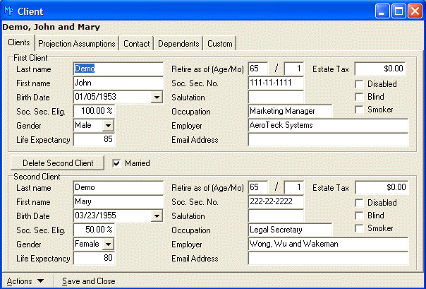 Enter Clients' Names