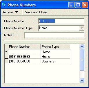 Type in the Phone Number