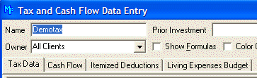 Tax and Cash Form Tabs