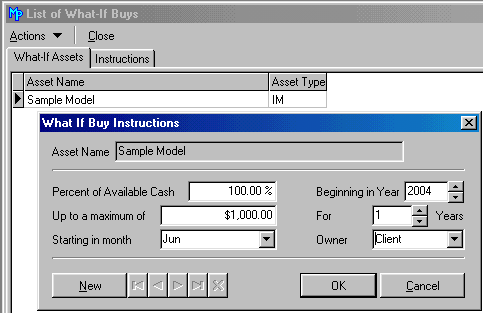 Sample What-If Buy Instruction