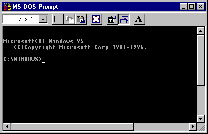 The Prompt in the Windows Folder on the C Drive