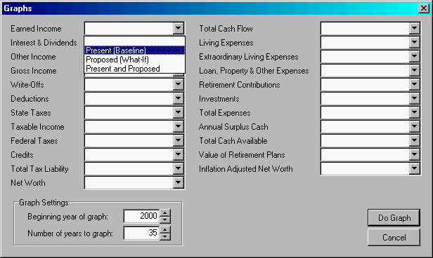 Graph Selection Menu
